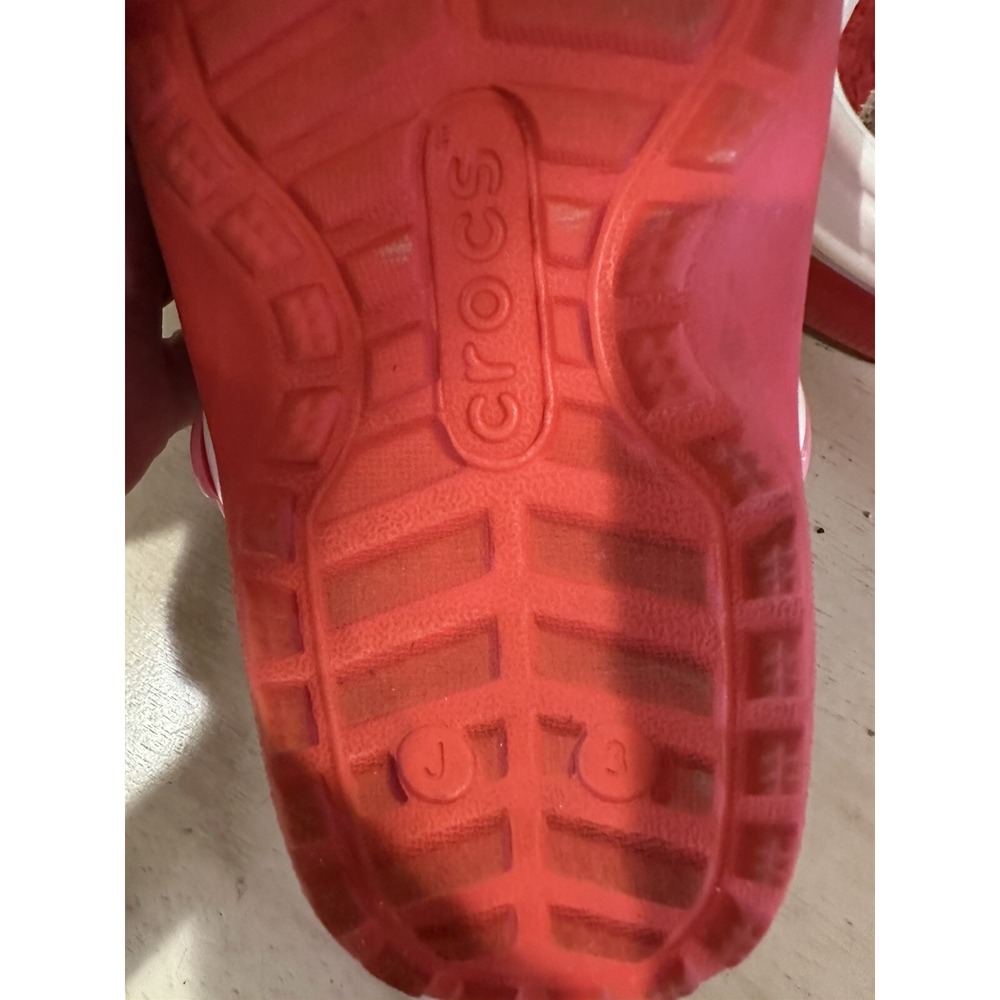 Kids Crocs Sweethearts Valentines Fur Lined Plush Red Comfy Clogs / Sz 3 - Picture 4 of 4